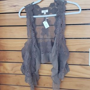 Lace and chiffon vest size m/l
